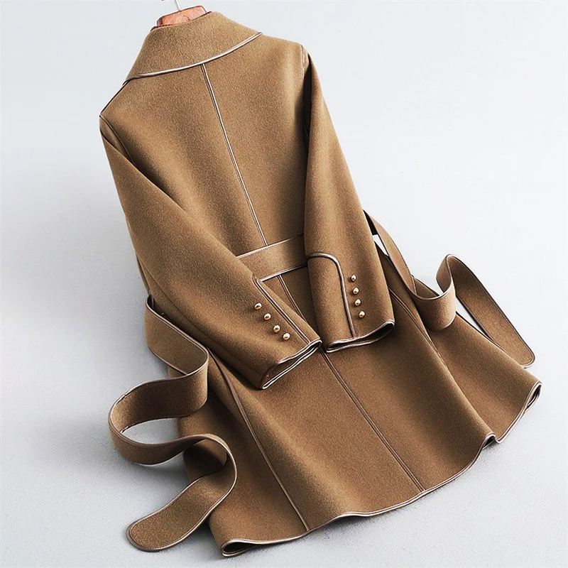 Manteau enveloppant ceinturé Mariana