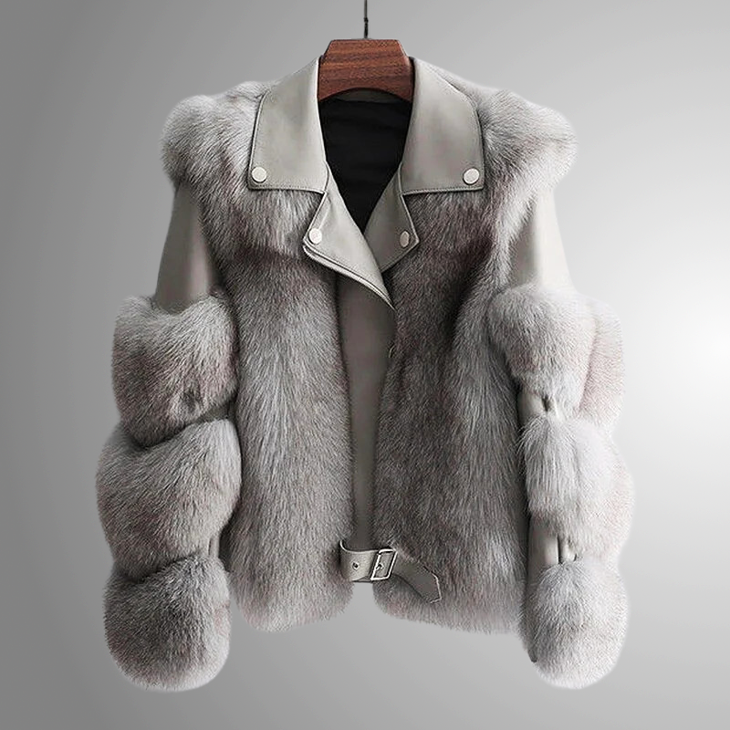 Veste en cuir et fourrure Valentina