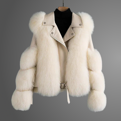 Veste en cuir et fourrure Valentina